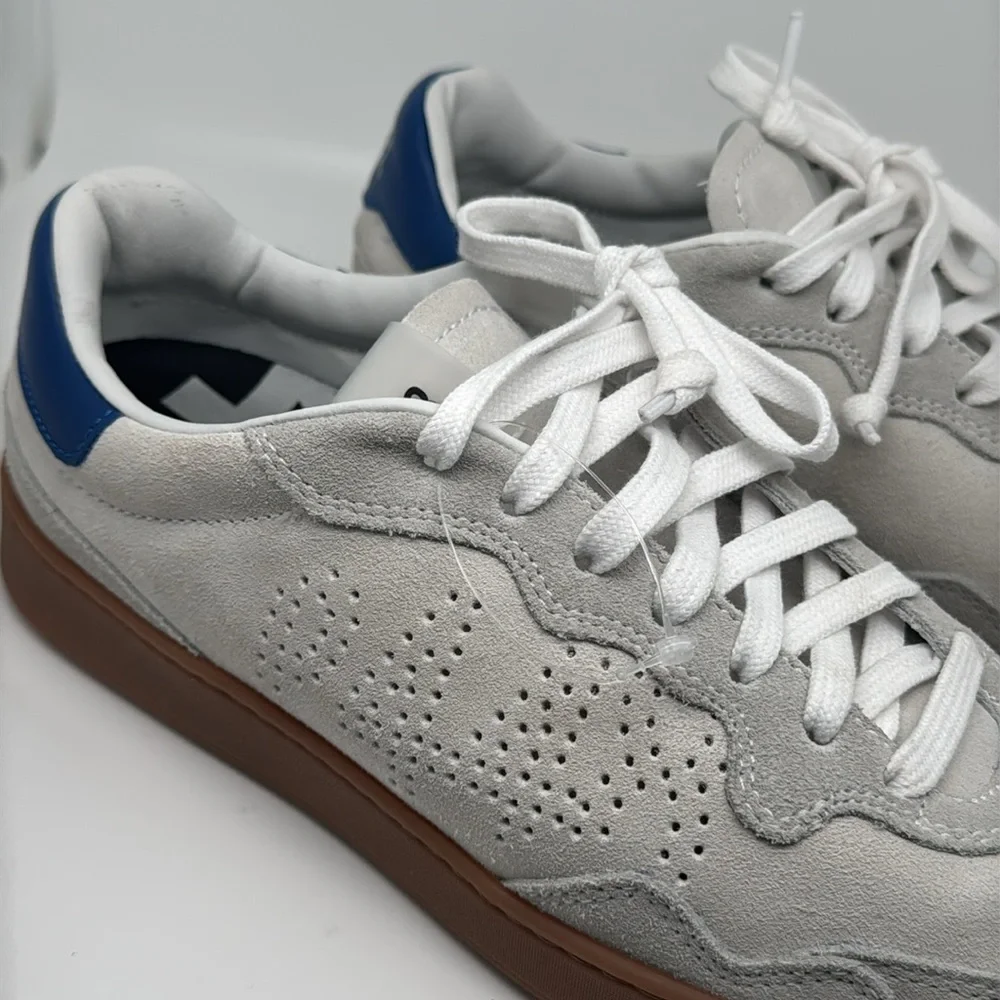 P448 Mens White At Heel and Tongue Vert Toe Wedge Leather Sneakers Shoes Size 39